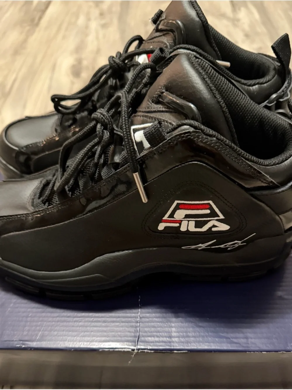 Fila Grant Hill 2 - 25th Anniversary Black High-Top Sneakers with Red Accents - Picture 2 of 9